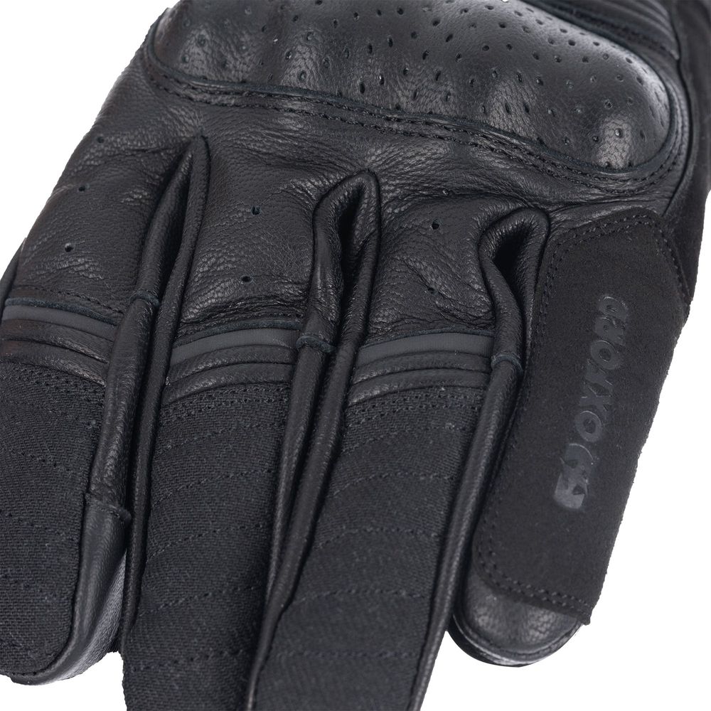 Oxford Hardy Leather / Textile Gloves Black - FREE UK Shipping, FREE 365 Day Returns | Moto Central