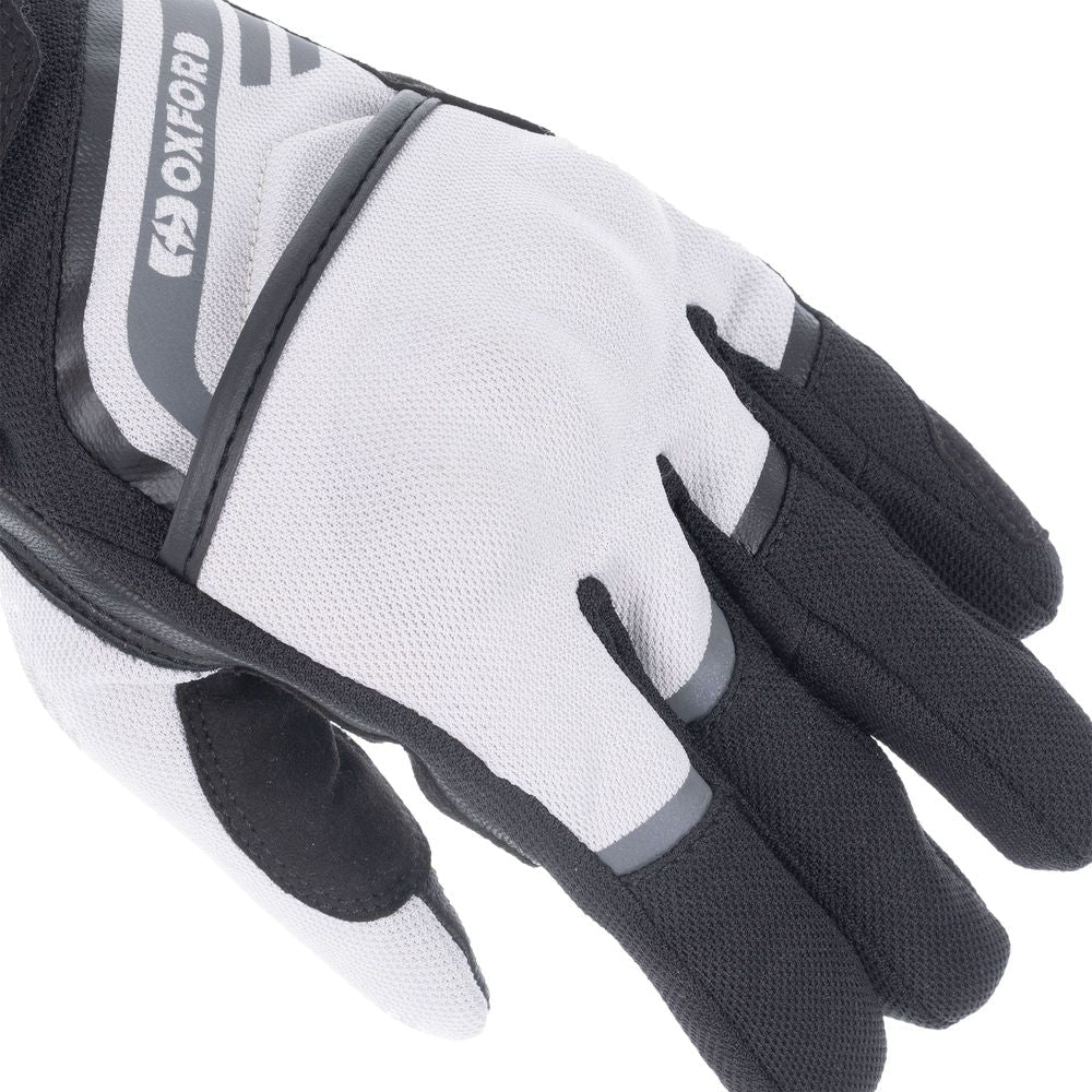 Oxford Dakar 1.0 Ladies Textile Gloves Silver / Black - FREE UK Shipping, FREE 365 Day Returns | Moto Central