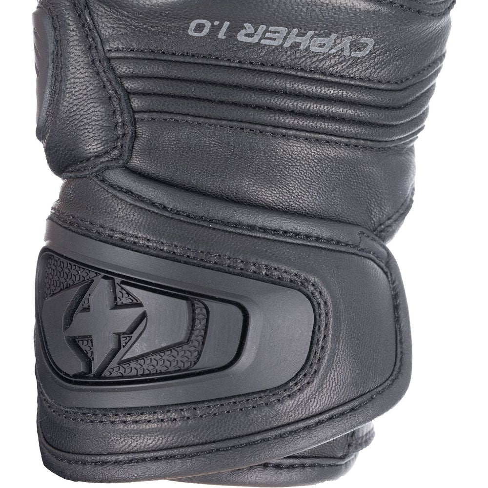 Oxford Cypher 1.0 Short Leather Gloves Stealth Black - FREE UK Shipping, FREE 365 Day Returns | Moto Central