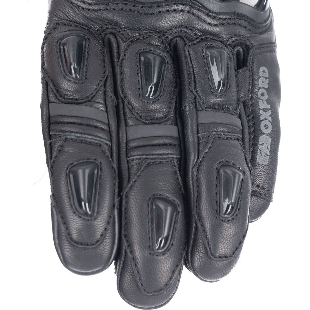 Oxford Cypher 1.0 Short Leather Gloves Stealth Black - FREE UK Shipping, FREE 365 Day Returns | Moto Central