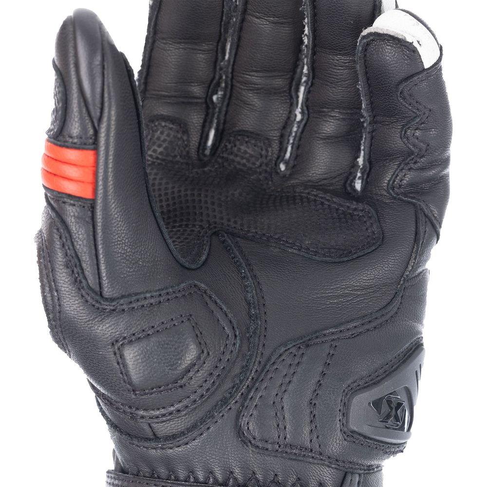 Oxford Cypher 1.0 Short Leather Gloves Black / Red / White - FREE UK Shipping, FREE 365 Day Returns | Moto Central