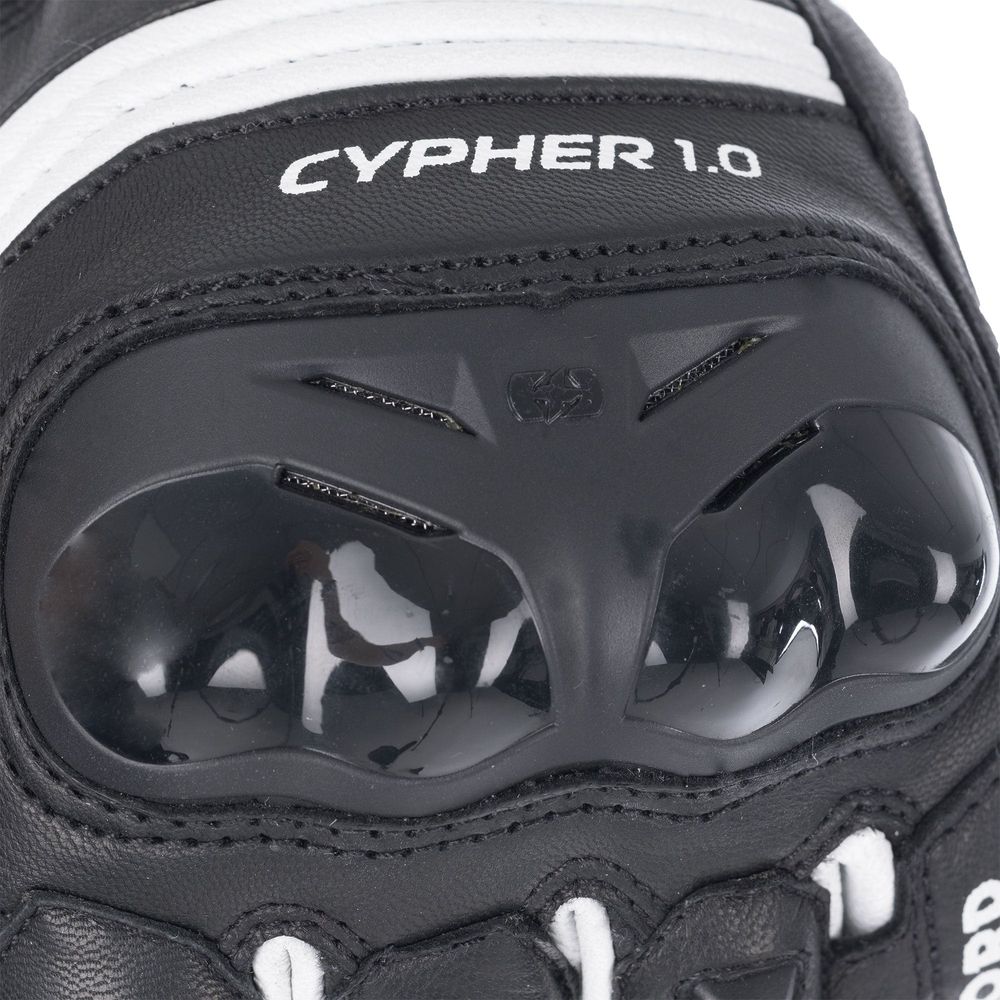 Oxford Cypher 1.0 Short Leather Gloves Black / White - FREE UK Shipping, FREE 365 Day Returns | Moto Central