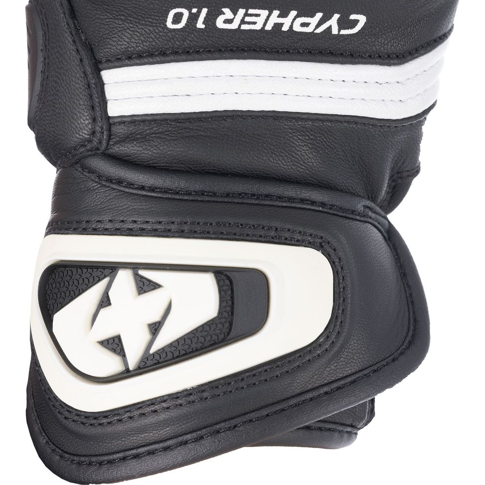 Oxford Cypher 1.0 Short Leather Gloves Black / White - FREE UK Shipping, FREE 365 Day Returns | Moto Central