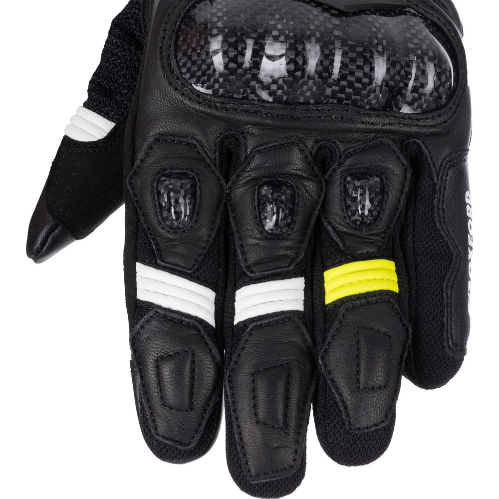 Oxford RP-4S 3.0 Leather Gloves Black / White / Yellow - FREE UK Shipping, FREE 365 Day Returns | Moto Central