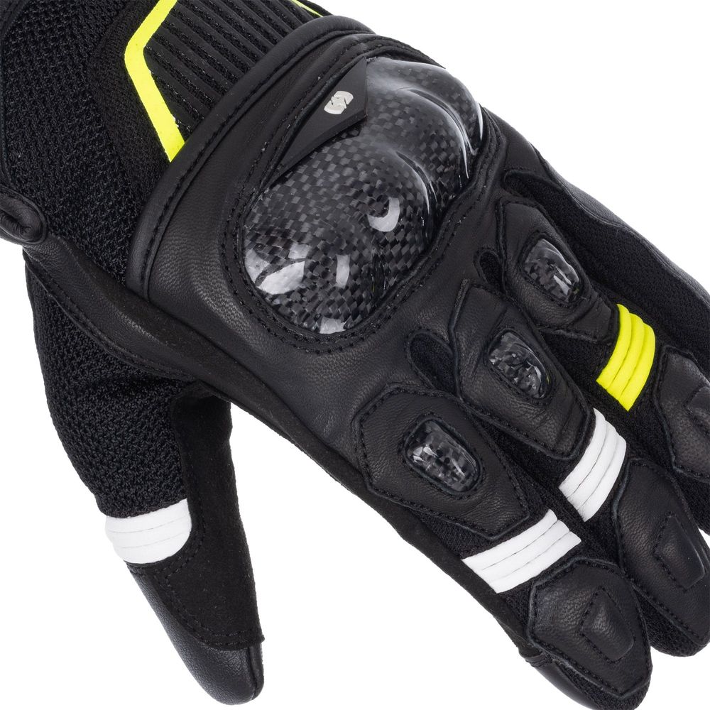 Oxford RP-4S 3.0 Leather Gloves Black / White / Yellow - FREE UK Shipping, FREE 365 Day Returns | Moto Central