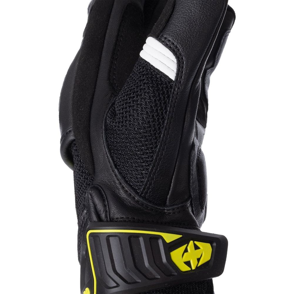 Oxford RP-4S 3.0 Leather Gloves Black / White / Yellow - FREE UK Shipping, FREE 365 Day Returns | Moto Central