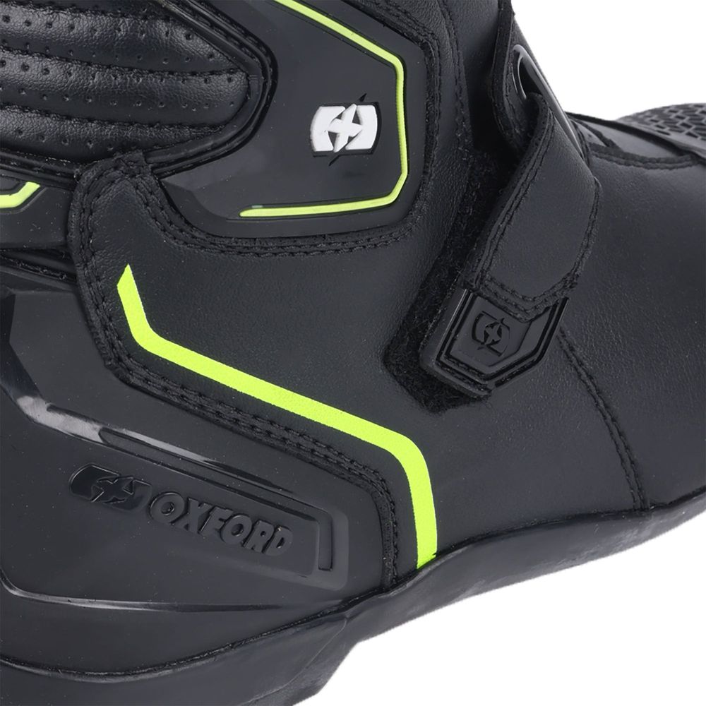 Oxford Omega Air Short Boots Black / White / Yellow - FREE UK Shipping, FREE 365 Day Returns | Moto Central