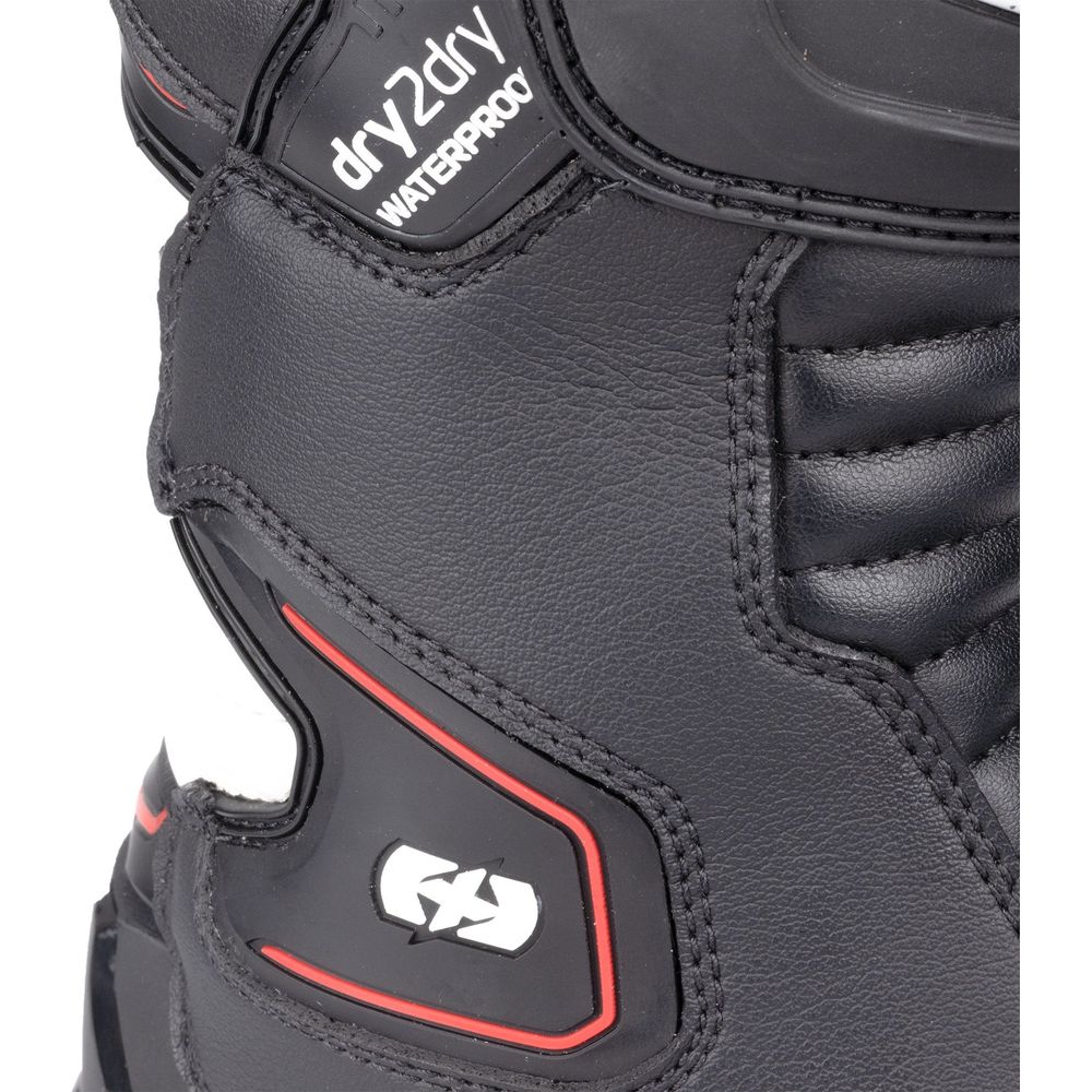 Oxford Cypher 1.0 Dry2Dry Boots Black / White / Red - FREE UK Shipping, FREE 365 Day Returns | Moto Central