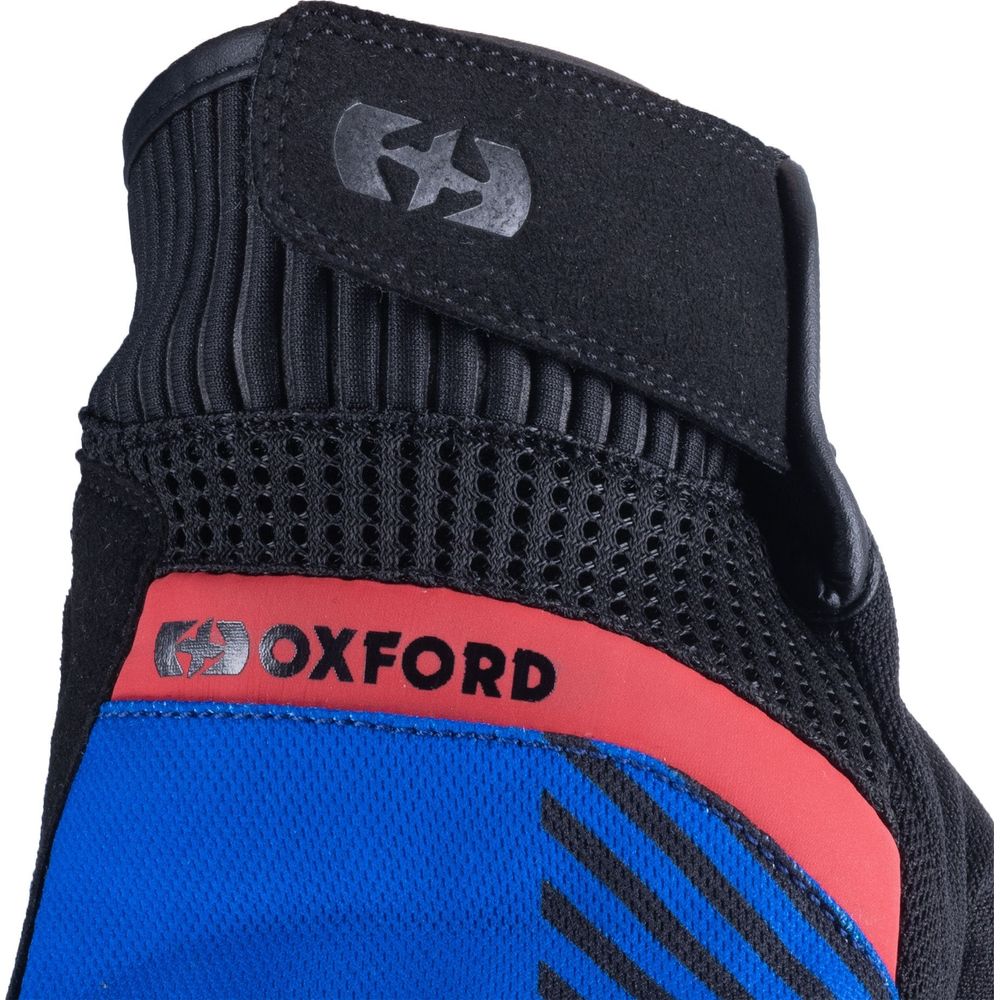 Oxford Byron Textile Gloves Blue / Red - FREE UK Shipping, FREE 365 Day Returns | Moto Central