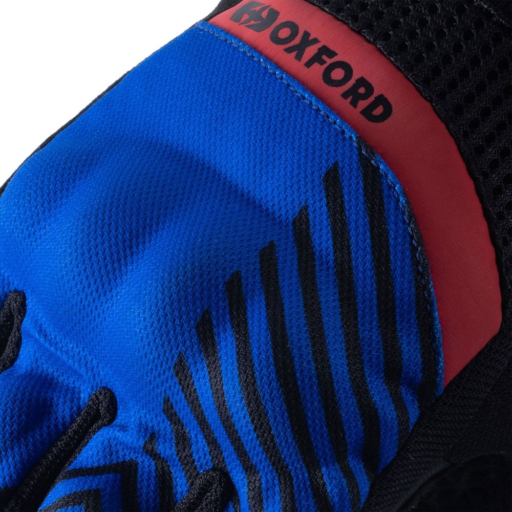 Oxford Byron Textile Gloves Blue / Red - FREE UK Shipping, FREE 365 Day Returns | Moto Central