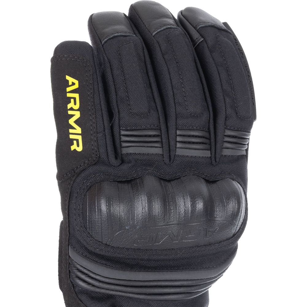 ARMR Kumaji 3.0 Waterproof Textile Gloves Black / Yellow  - FREE UK Shipping, FREE 365 Day Returns | Moto Central