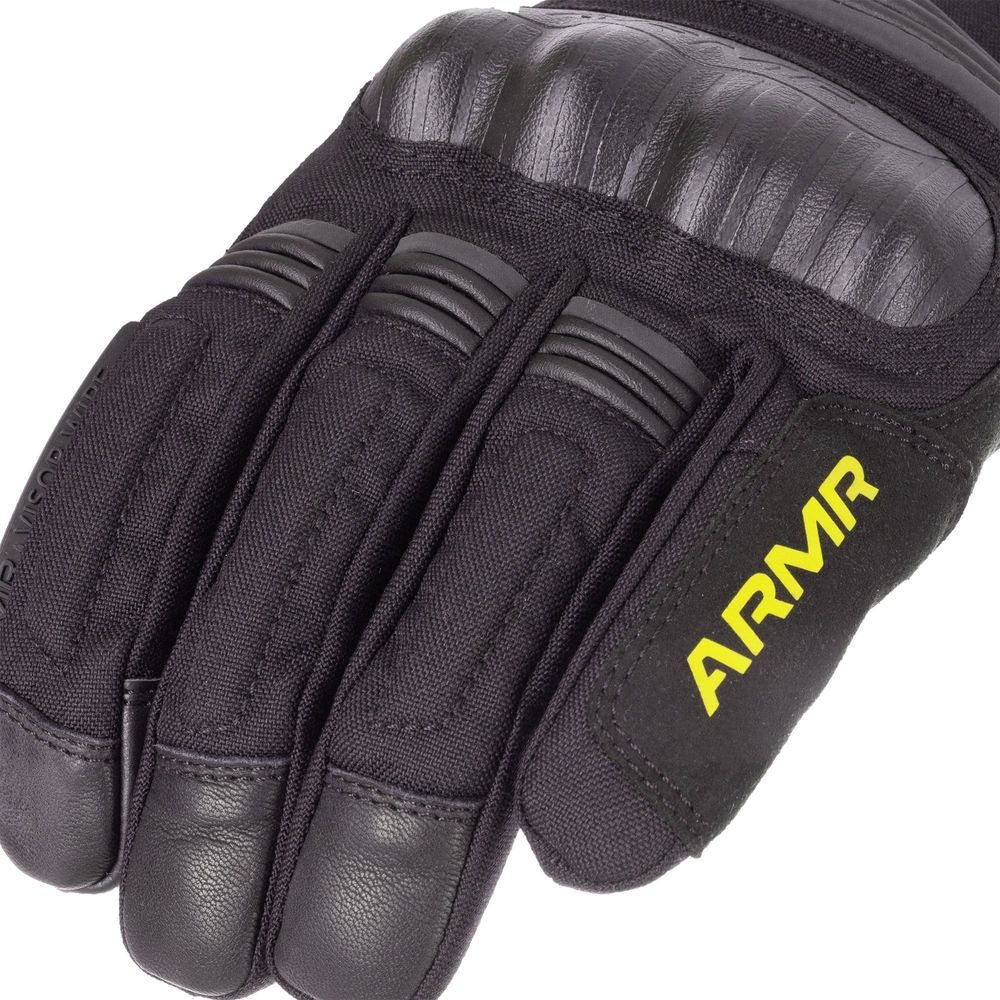 ARMR Kumaji 3.0 Waterproof Textile Gloves Black / Yellow  - FREE UK Shipping, FREE 365 Day Returns | Moto Central