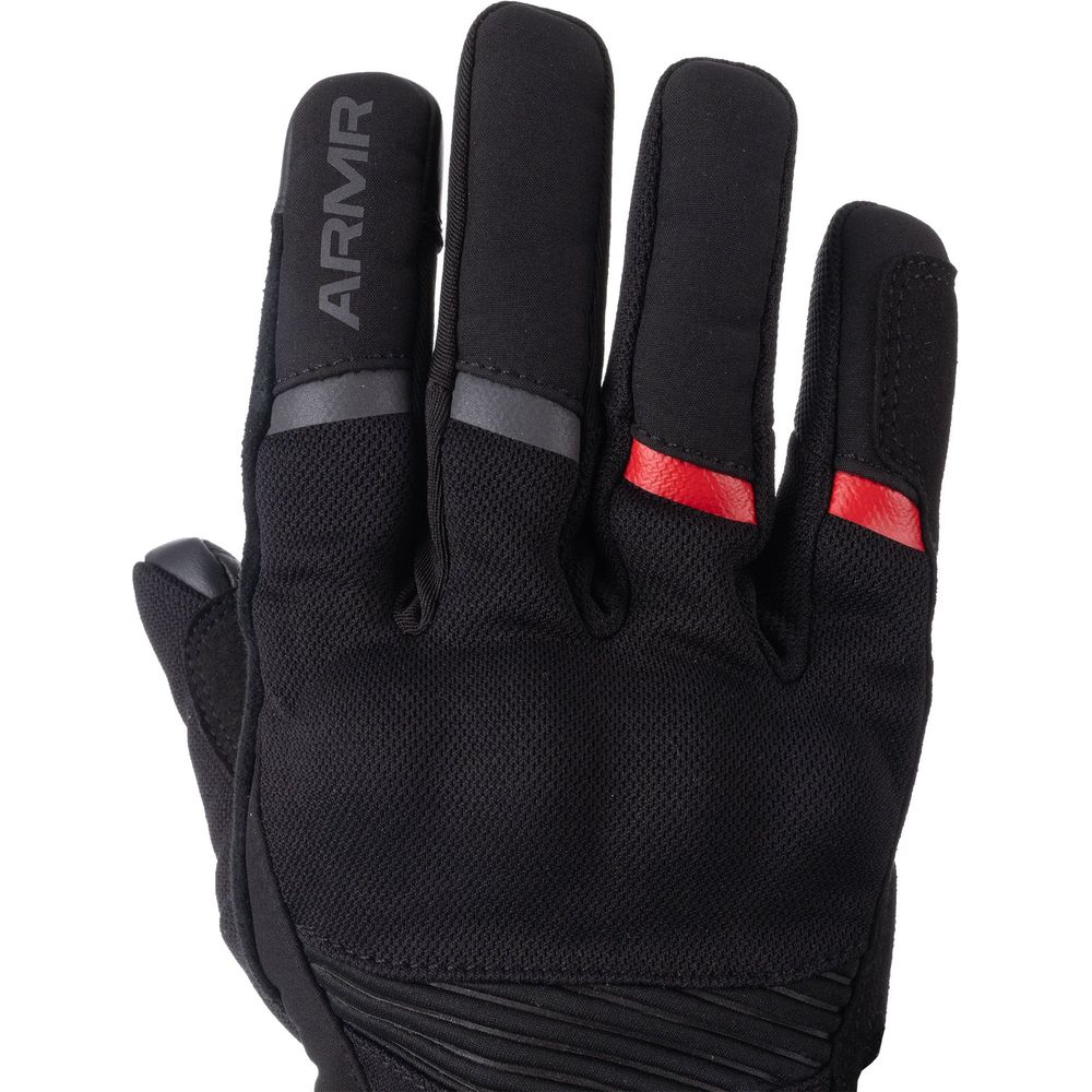 ARMR Eyoshi 3.0 Waterproof Textile Gloves Black / Red  - FREE UK Shipping, FREE 365 Day Returns | Moto Central