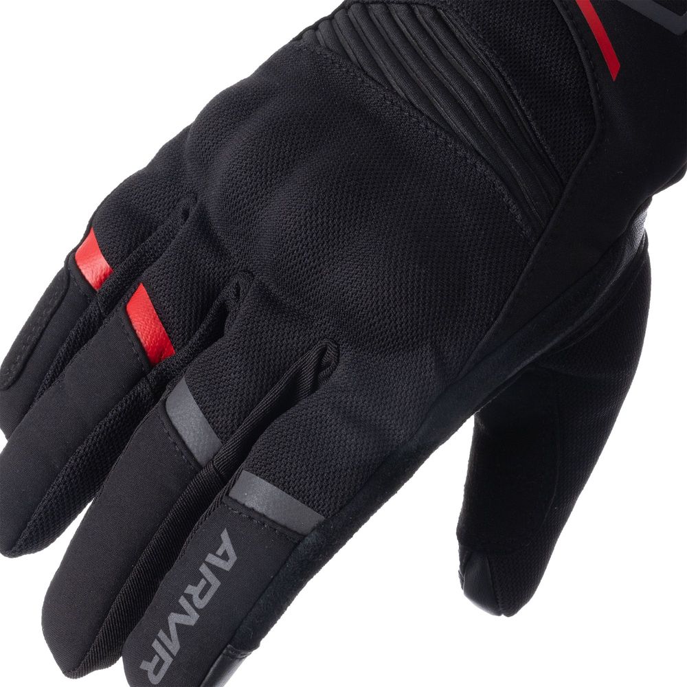 ARMR Eyoshi 3.0 Waterproof Textile Gloves Black / Red  - FREE UK Shipping, FREE 365 Day Returns | Moto Central