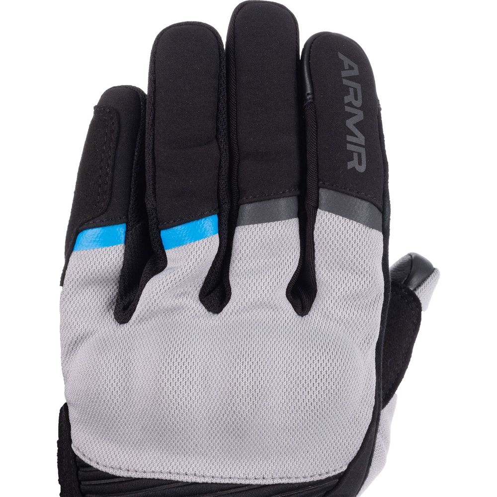 ARMR Eyoshi 3.0 Waterproof Textile Gloves Black / Light Grey / Blue - FREE UK Shipping, FREE 365 Day Returns | Moto Central