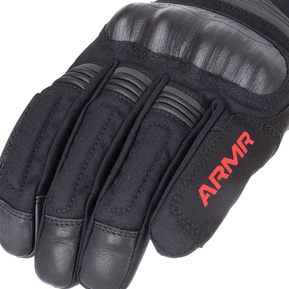 ARMR Kumaji 3.0 Waterproof Textile Gloves Black / Red  - FREE UK Shipping, FREE 365 Day Returns | Moto Central