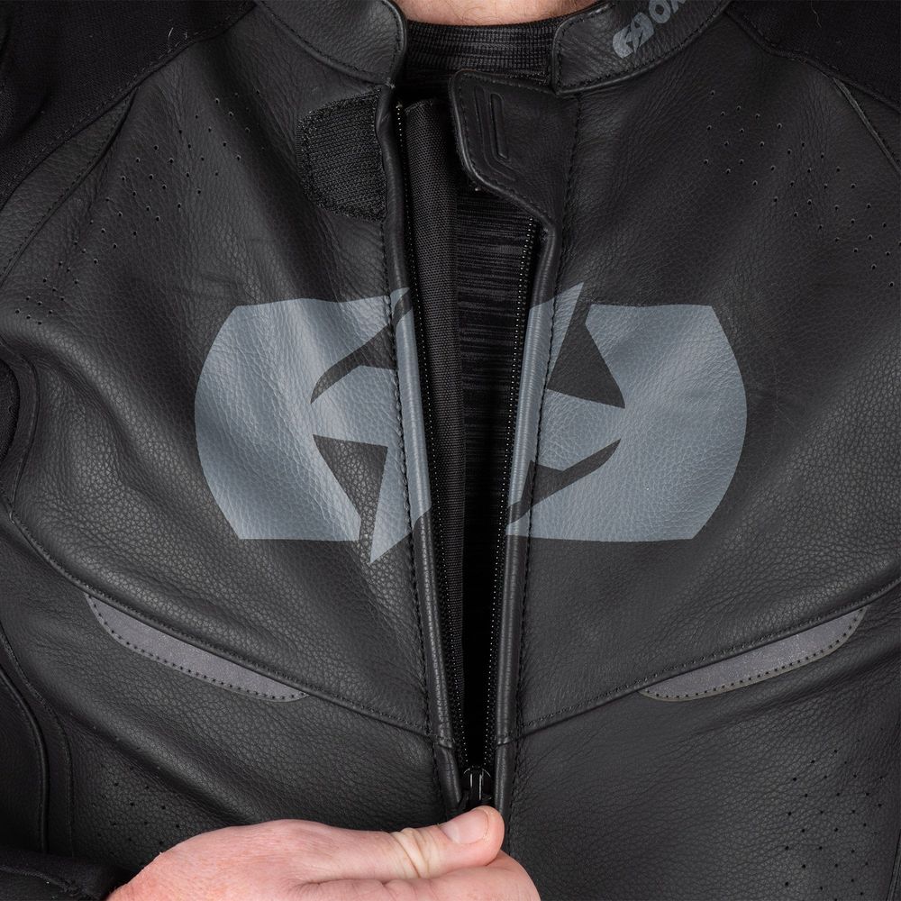 Oxford Nexus 1.0 Leather Jacket Stealth Black - FREE UK Shipping, FREE 365 Day Returns | Moto Central