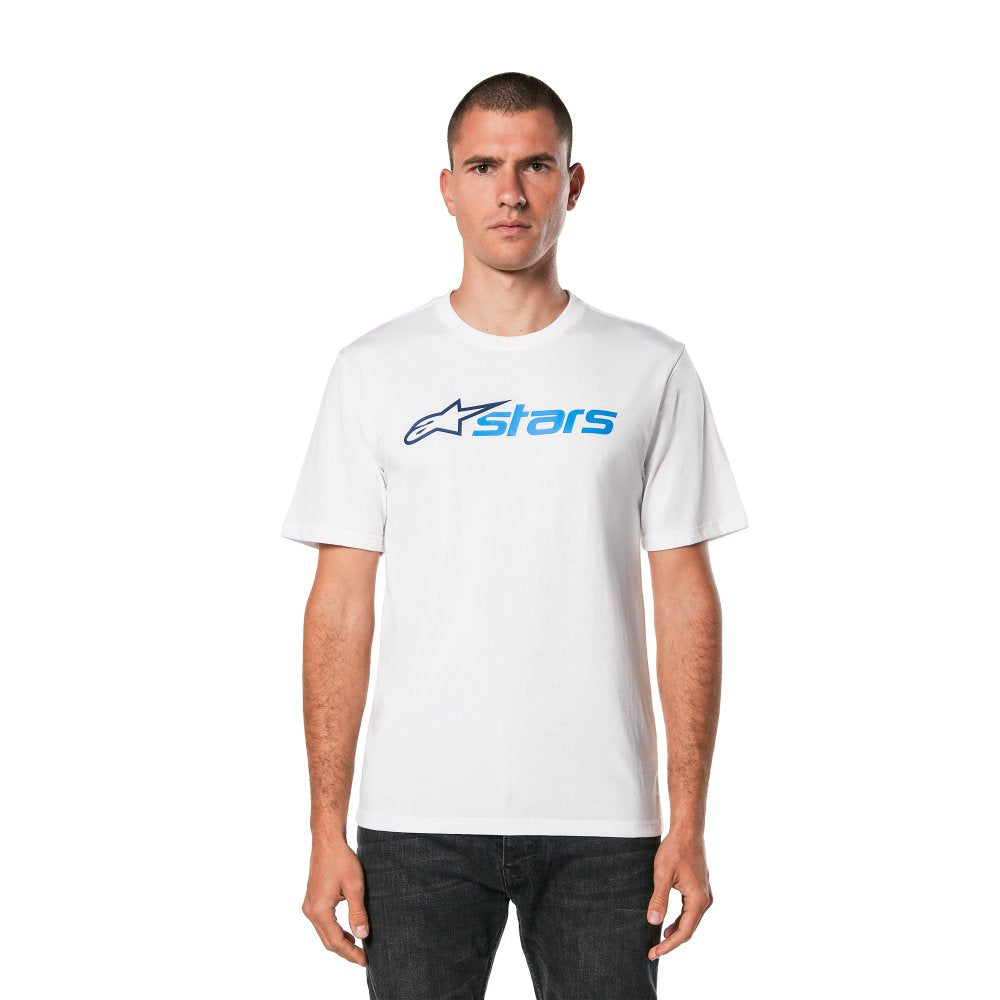 Alpinestars Blaze 2.0 CSF T-Shirt White / Navy / Blue  - FREE UK Shipping, FREE 365 Day Returns | Moto Central