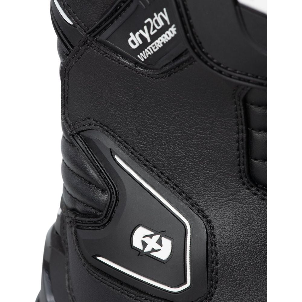 Oxford Cypher 1.0 Dry2Dry Boots Black / White - FREE UK Shipping, FREE 365 Day Returns | Moto Central