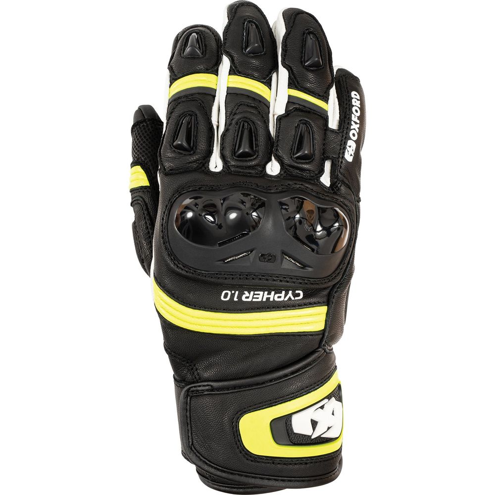 Oxford Cypher 1.0 Short Leather Gloves Black / Yellow / White