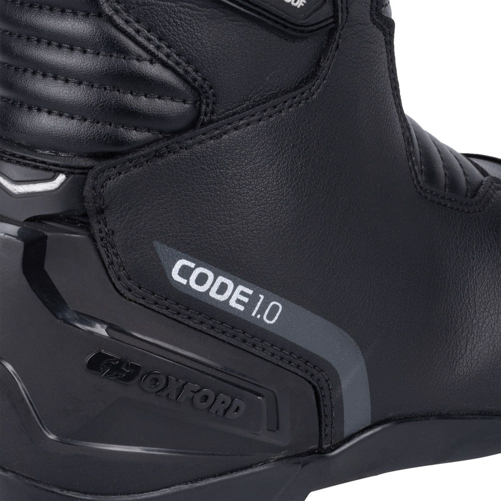 Oxford Code 1.0 Mid Dry2Dry Boots Stealth Black - FREE UK Shipping, FREE 365 Day Returns | Moto Central