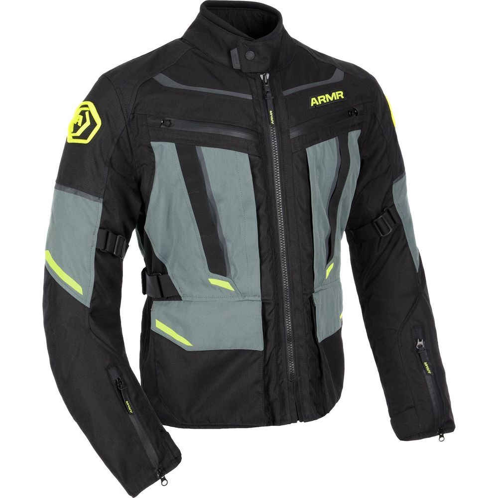 ARMR Kumaji 3.0 Waterproof Textile Jacket Black / Green / Fluo Yellow