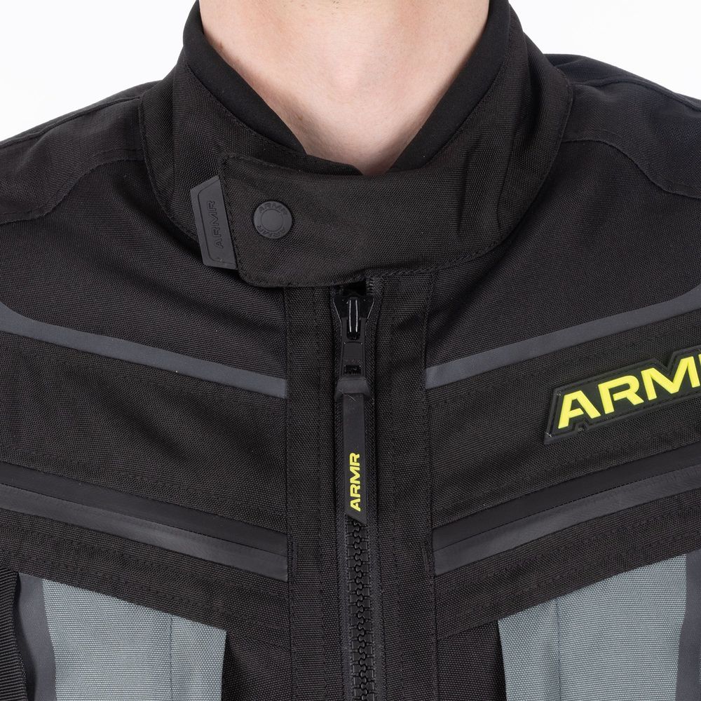 ARMR Kumaji 3.0 Waterproof Textile Jacket Black / Green / Fluo Yellow