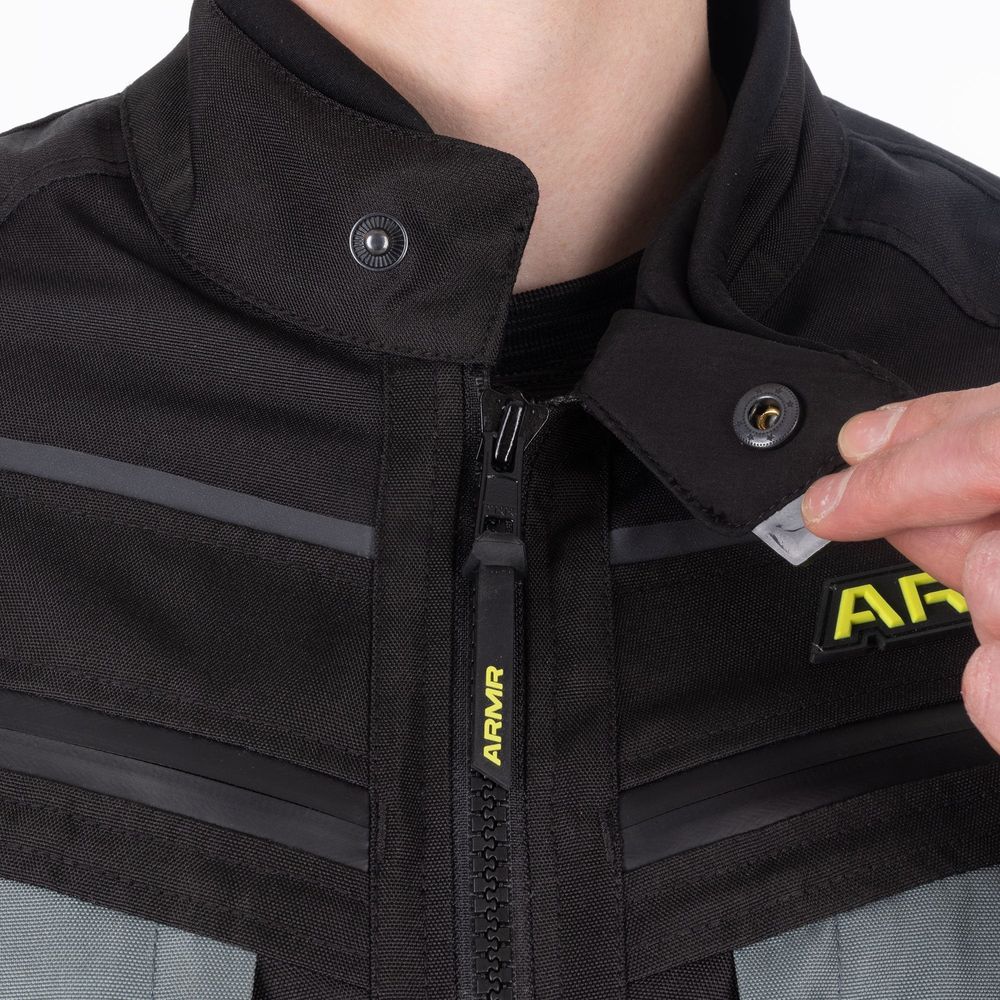 ARMR Kumaji 3.0 Waterproof Textile Jacket Black / Green / Fluo Yellow