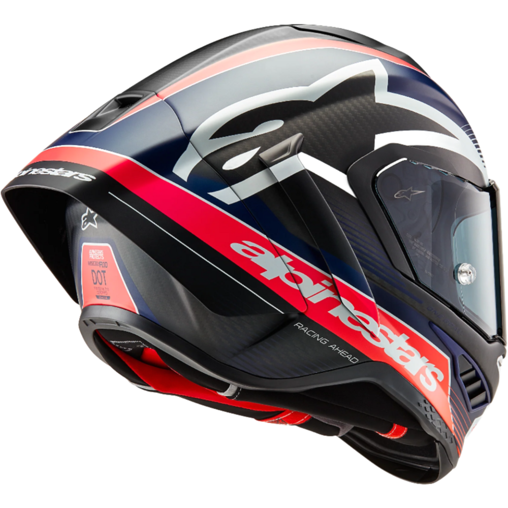 Alpinestars Supertech R10 Team ECE 06 / FIM Full Face Helmet Black / Carbon / Fluo Red / Matt Dark Blue