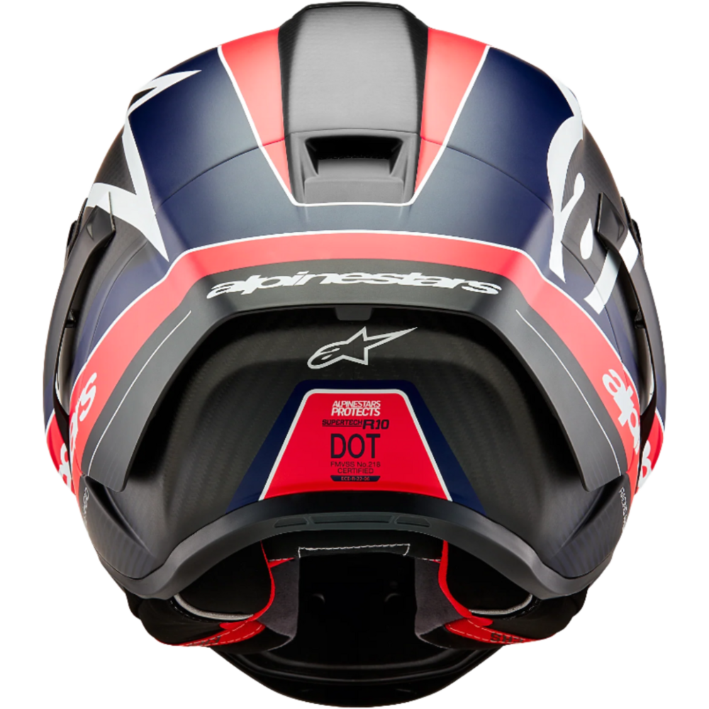 Alpinestars Supertech R10 Team ECE 06 / FIM Full Face Helmet Black / Carbon / Fluo Red / Matt Dark Blue