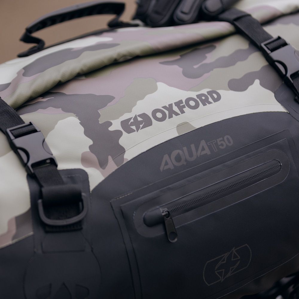 Oxford Aqua T-50 Roll Bag Camouflage / Black - FREE UK Shipping, FREE 365 Day Returns | Moto Central