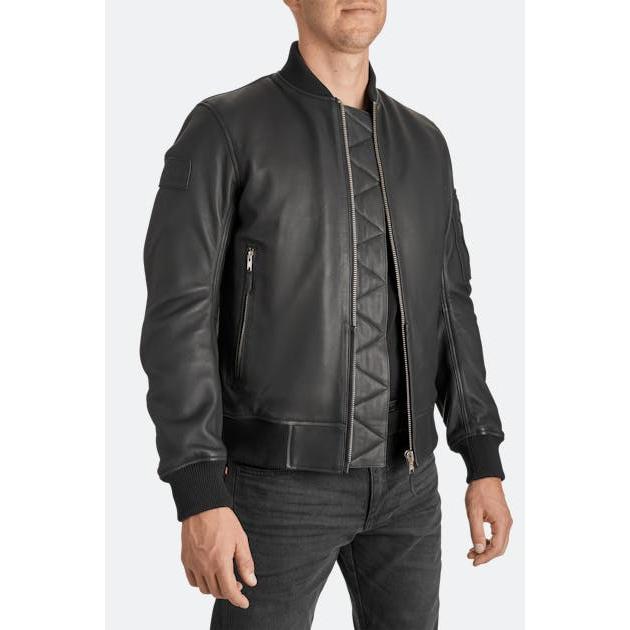 Pando Moto Falcon Aviator Leather Jacket Black  - FREE UK Shipping, FREE 365 Day Returns | Moto Central