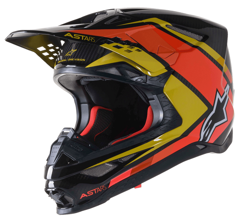 Alpinestars Supertech S-M10 Carbon Meta2 Helmet Ece Black / Yellow / Glossy Orange