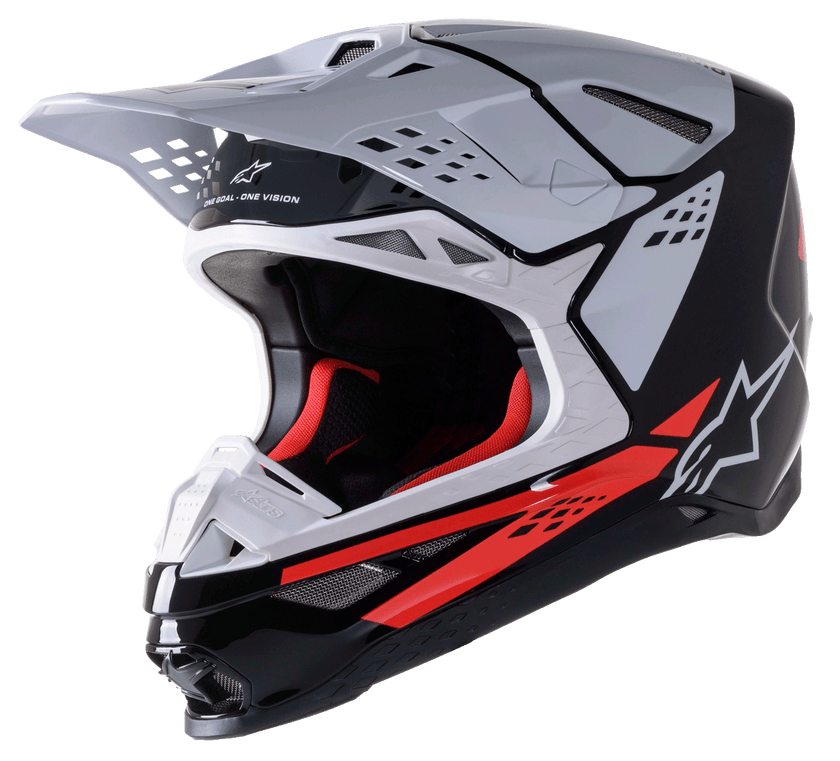 Alpinestars Supertech S-M8 Factory Helmet Ece Black / White / Glossy Fluo Red