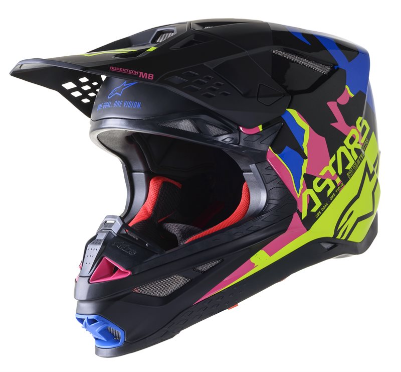 Alpinestars Supertech S-M8 Echo Helmet Ece Black / Blue / Yellow / Fluo Pink