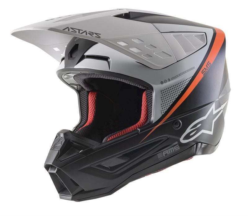 Alpinestars S-M5 Rayon Helmet Ece Black / White / Matt Fluo Orange