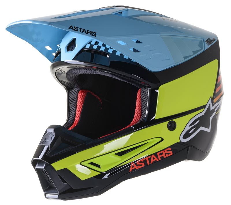 Alpinestars S-M5 Speed Helmet Ece Black / Fluo Yellow / Light Blue