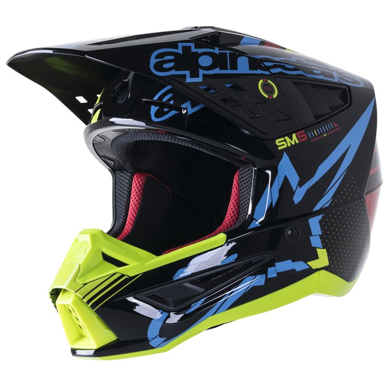 Alpinestars S-M5 Action Helmet Ece Black / Cyan / Fluo Yellow Glossy