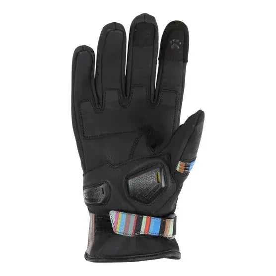 MotoGirl Bessie Ladies Leather Gloves Stripe - FREE UK Shipping, FREE 365 Day Returns | Moto Central