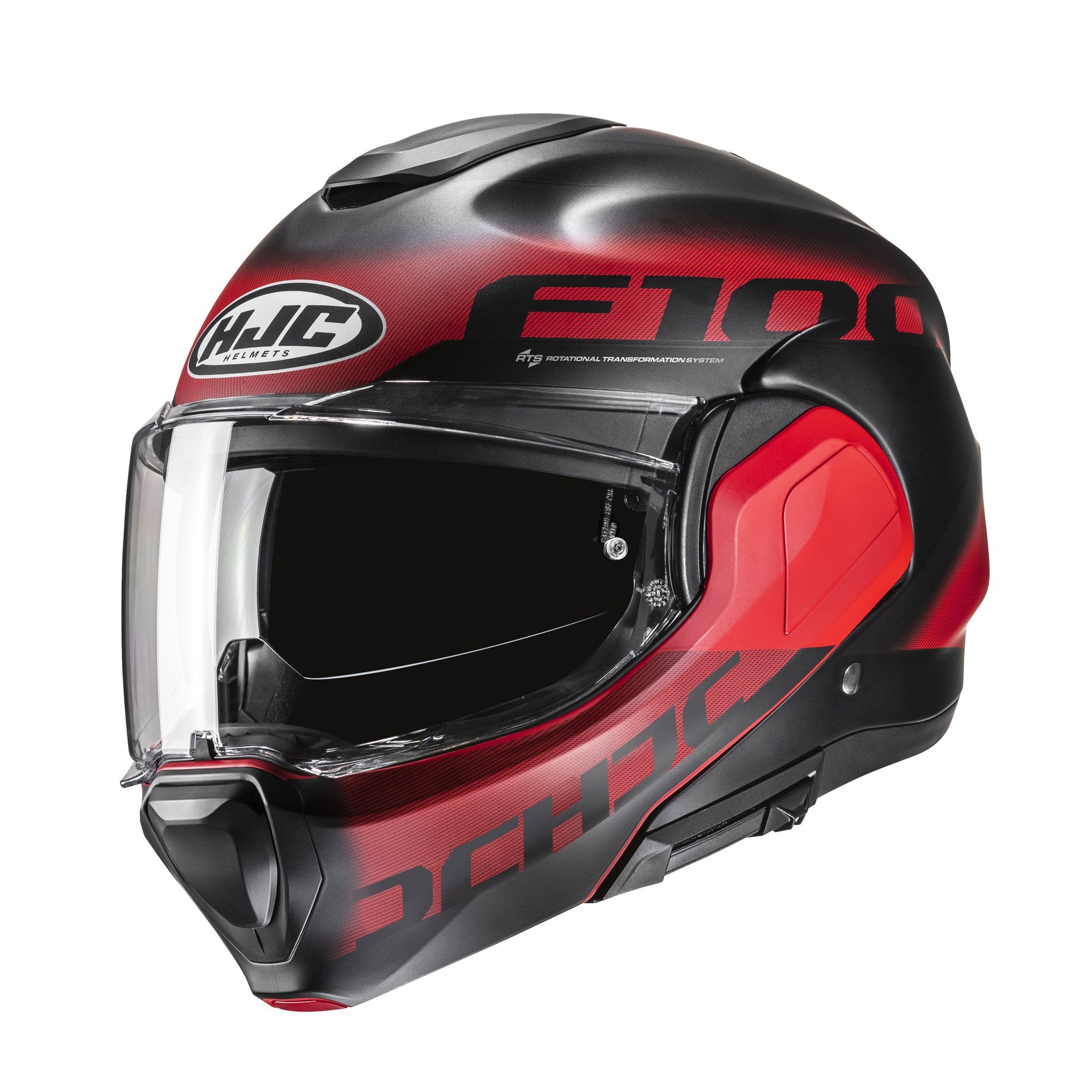 HJC F100 Hetal Flip-Up Helmet MC1SF Red  - FREE UK Shipping, FREE 365 Day Returns | Moto Central