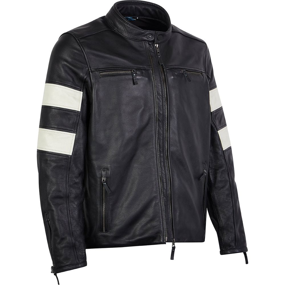 Spada Hanzo CE Leather Jacket Black / Ivory - FREE UK Shipping, FREE 365 Day Returns | Moto Central