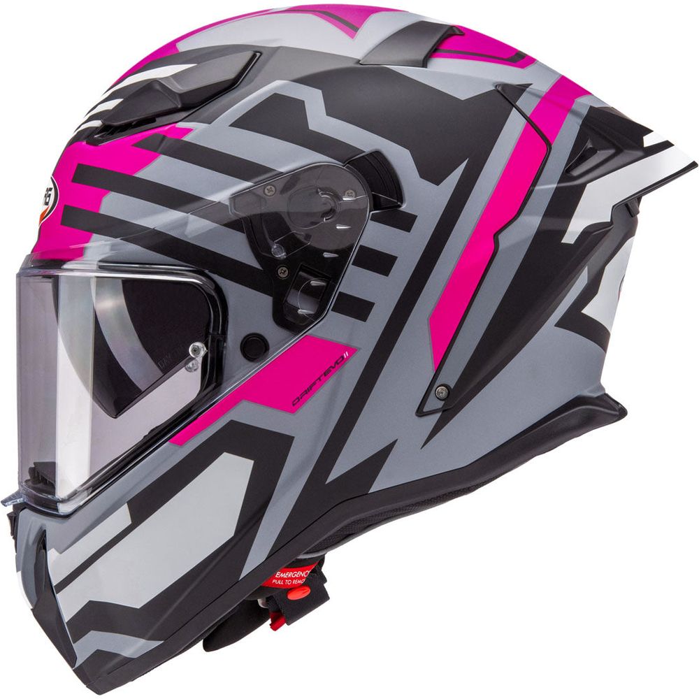 Caberg Drift Evo 2 Full Face Helmet Horizon Matt Grey / Black / Fuchsia - FREE UK Shipping, FREE 365 Day Returns | Moto Central