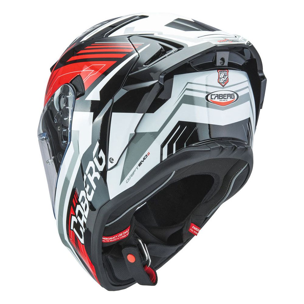 Caberg Drift Evo 2 Full Face Helmet Jarama Black / White / Red - FREE UK Shipping, FREE 365 Day Returns | Moto Central