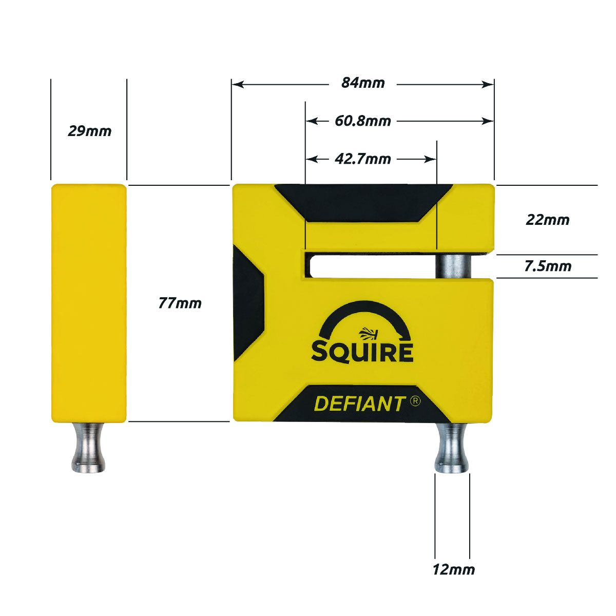 Squire Defiant Disc Lock Keyed Alike Black - FREE UK Shipping, FREE 365 Day Returns | Moto Central