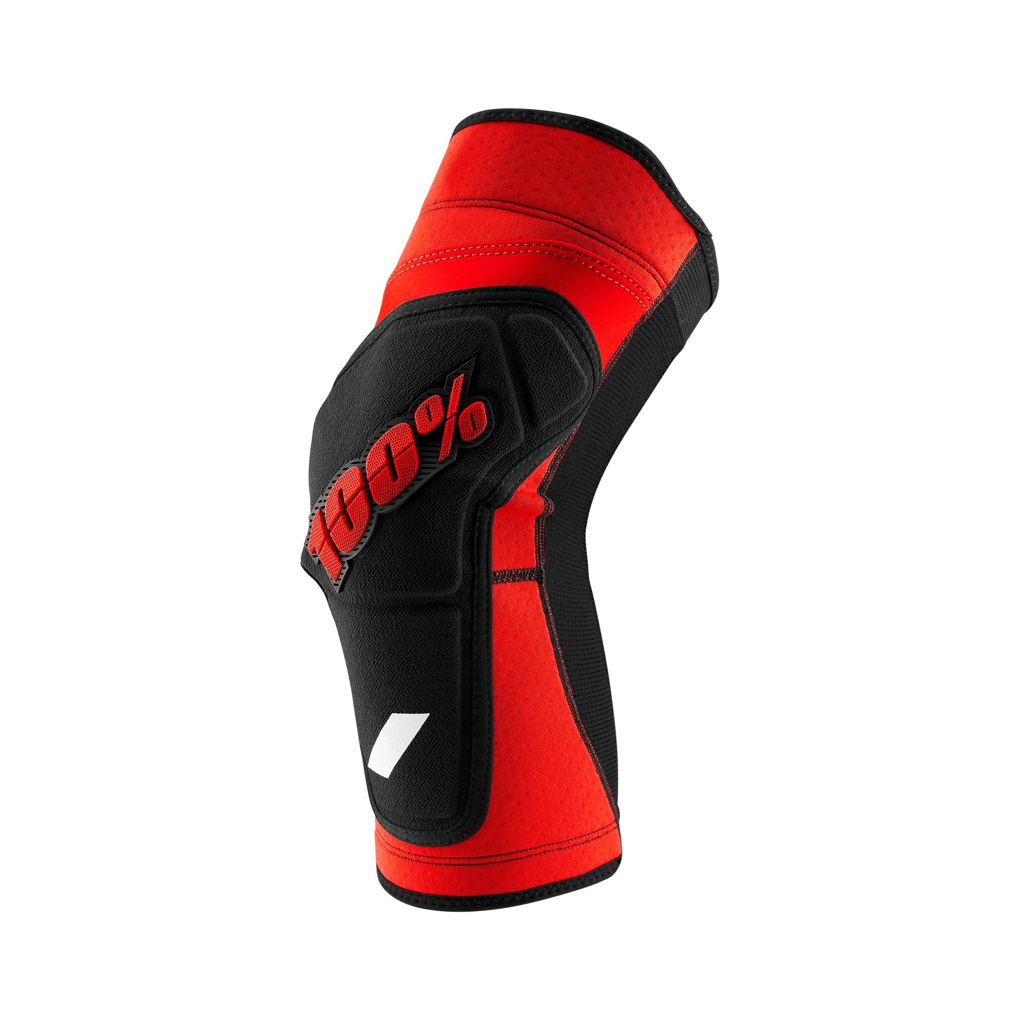 100% Ridecamp Knee Guards Red / Black - FREE UK Shipping, FREE 365 Day Returns | Moto Central