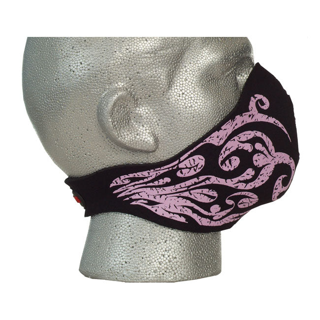 Bandero Biker Ladies Face Mask Tribal Flames Pink