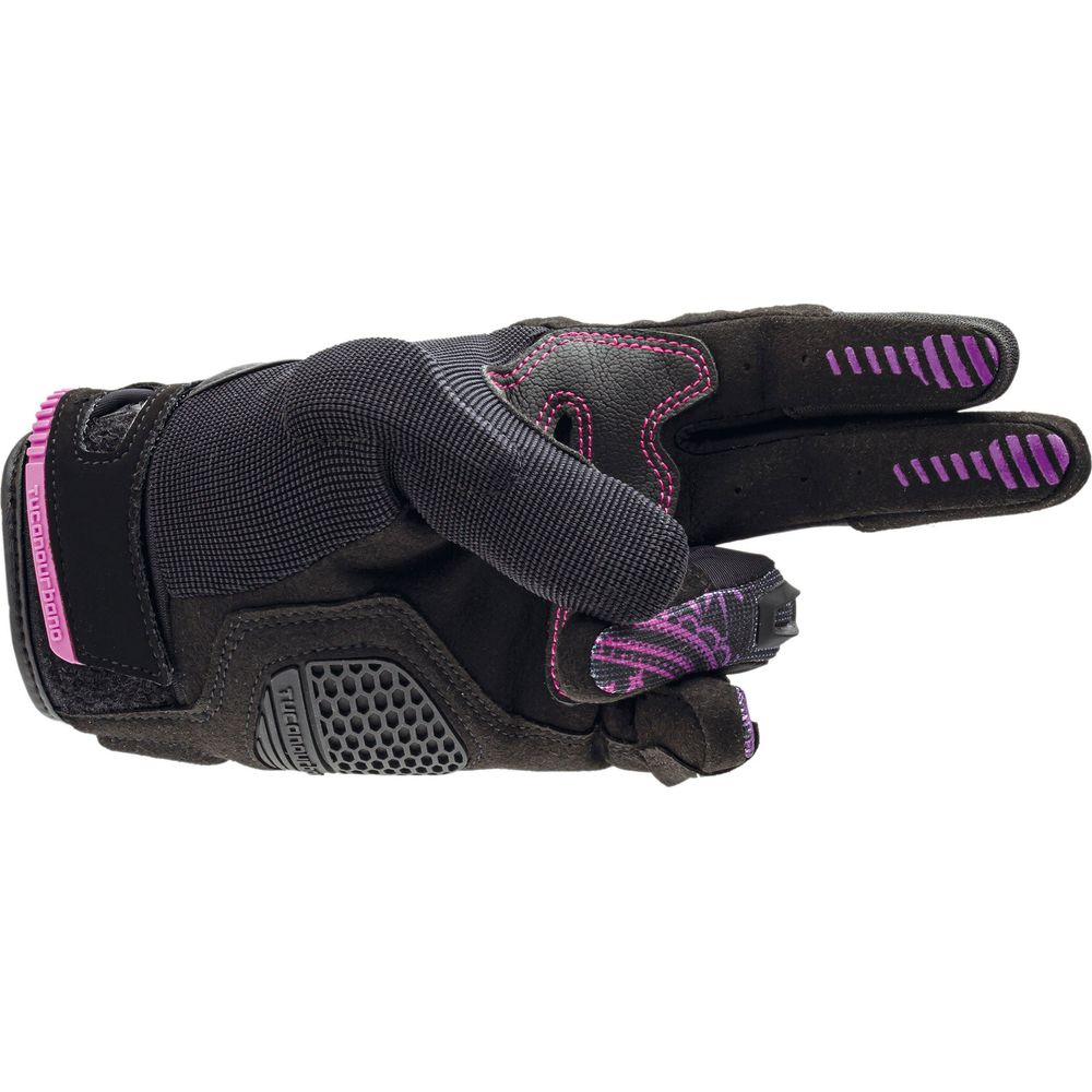 Tucano Urbano Lady Stacca Ladies Gloves Black / Violet Graphic - FREE UK Shipping, FREE 365 Day Returns | Moto Central