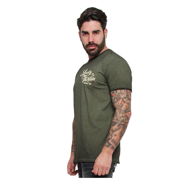 Lucky 13 Vintage Iron T-Shirt Retro Green