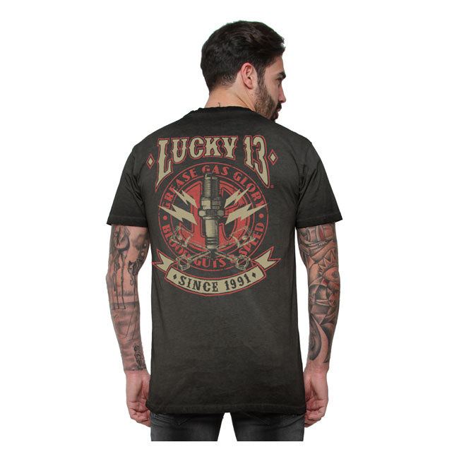 Lucky 13 Amped T-Shirt Washed Black