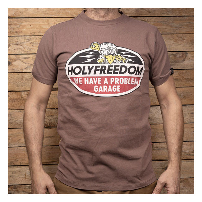 Holy Freedom Triple T-Shirt Brown  - FREE UK Delivery - Moto Central